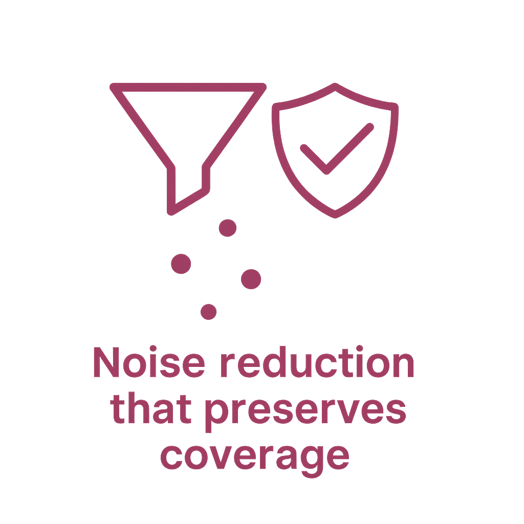 Noise reduction that preserves coverage